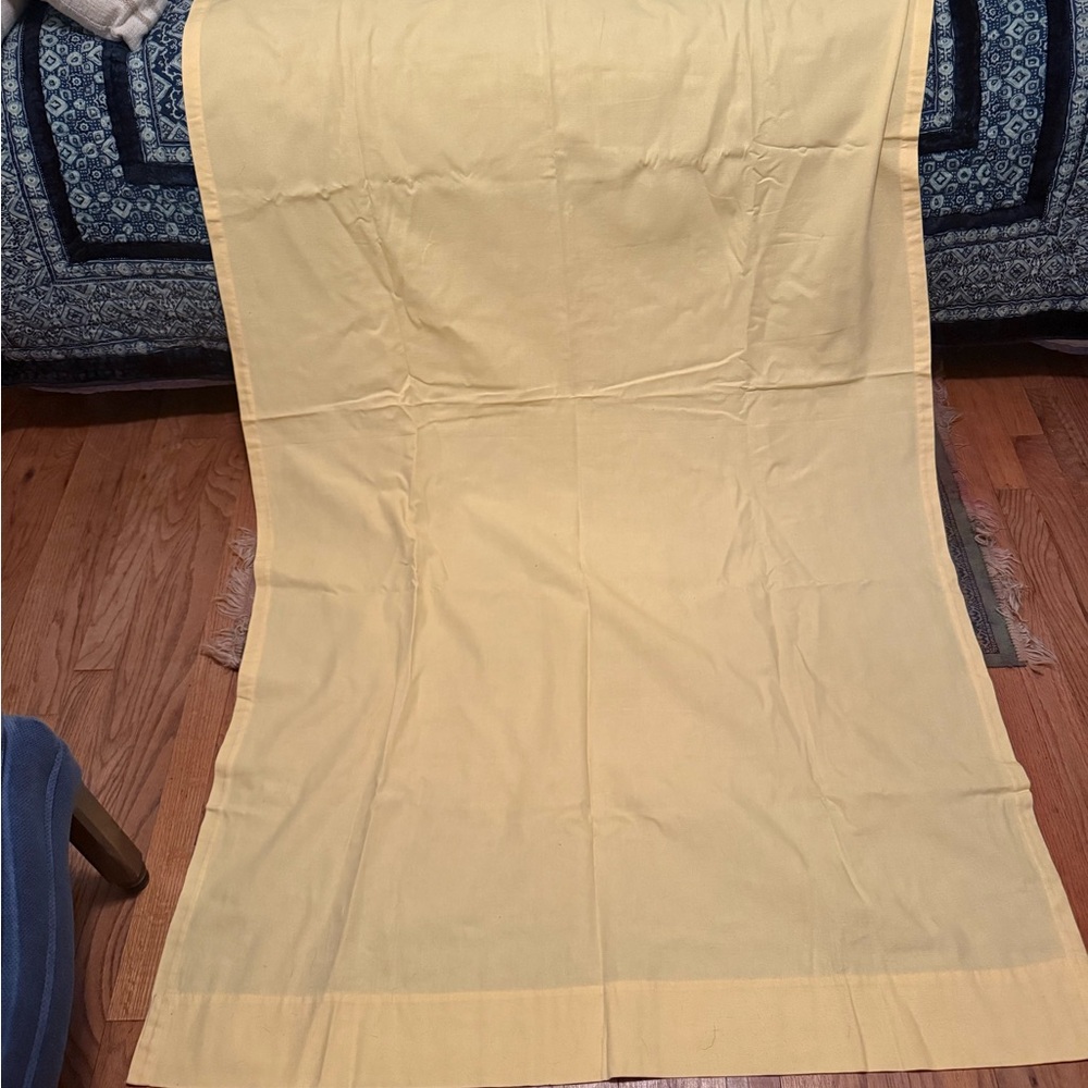 4 solid yellow Pottery Barn 100% Cotton tab top curtains(sold together)